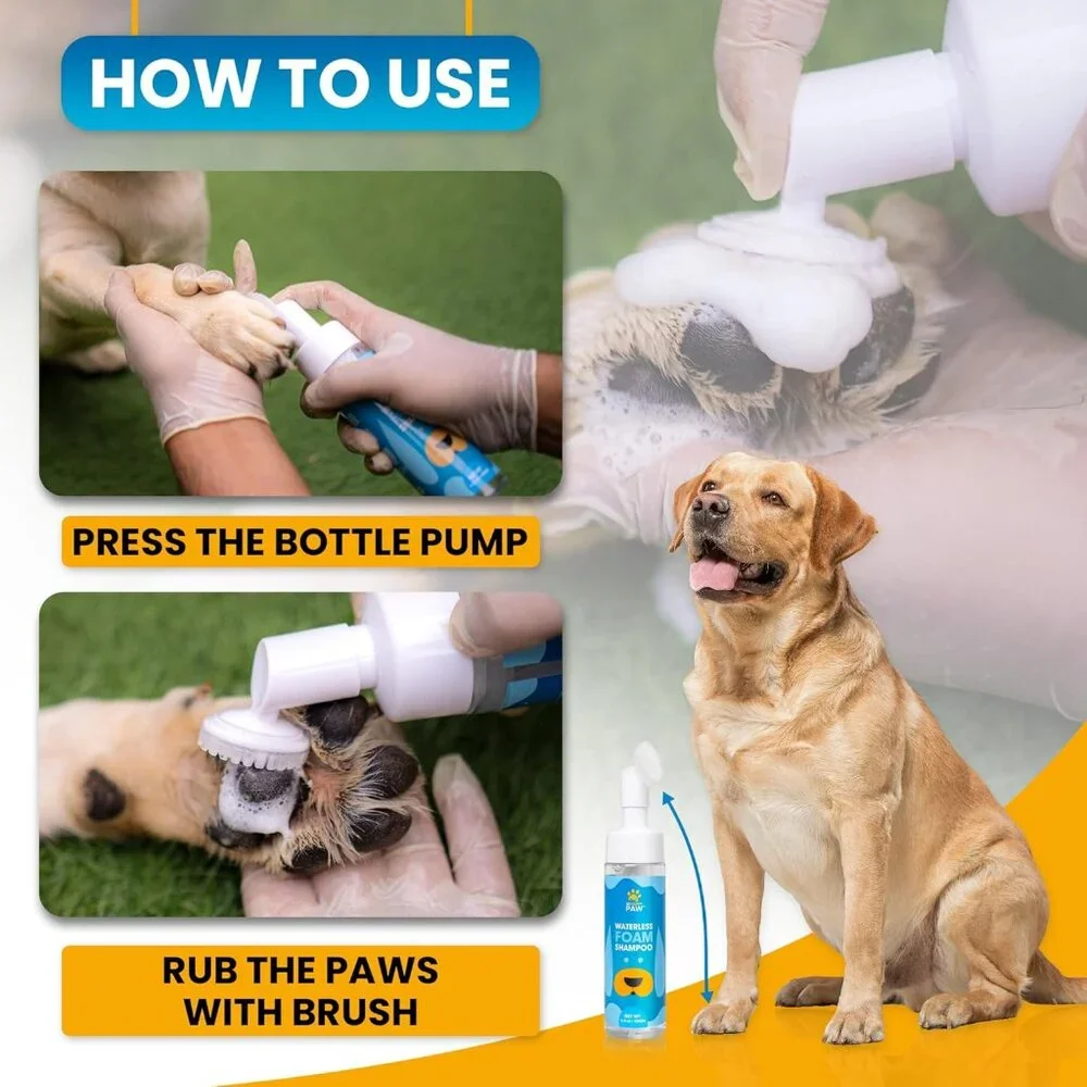 Be Happy Paw Dog Paw Cleaner 5.07fl oz, Coconut Fragrance, No-Rinse Waterless
